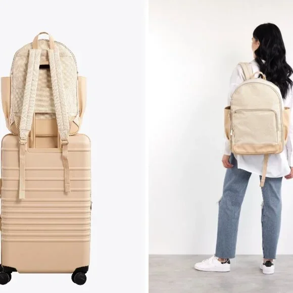 BEIS Travel Backpack in beige - Picture 3 of 12